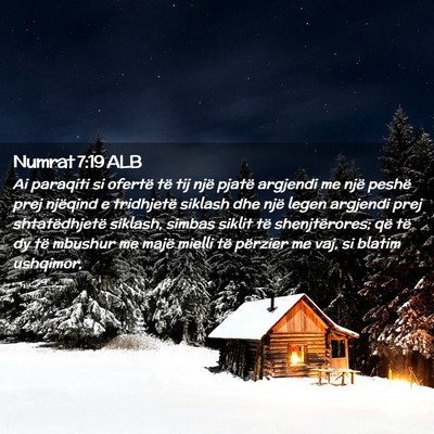 Picture 02 - Numrat 7:19 ALB - Ai paraqiti si ofertë të tij një pjatë - Bible Verse Picture