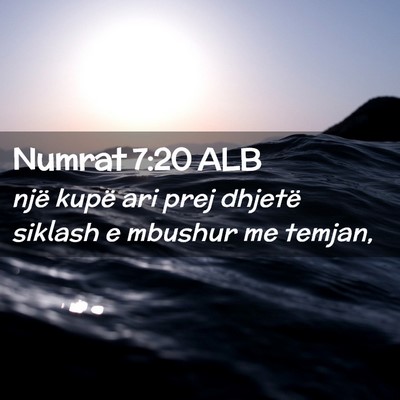Picture 02 - Numrat 7:20 ALB - një kupë ari prej dhjetë siklash e mbushur me - Bible Verse Picture