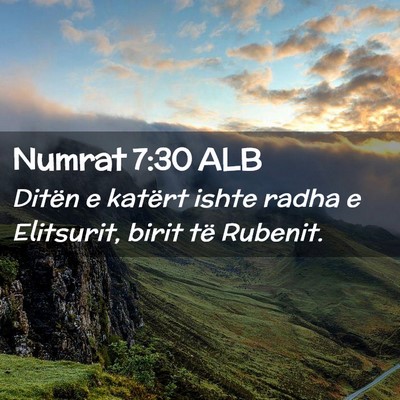 Picture 02 - Numrat 7:30 ALB - Ditën e katërt ishte radha e Elitsurit, birit - Bible Verse Picture