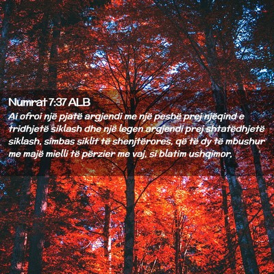 Picture 02 - Numrat 7:37 ALB - Ai ofroi një pjatë argjendi me një peshë prej - Bible Verse Picture