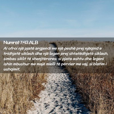 Picture 02 - Numrat 7:43 ALB - Ai ofroi një pjatë argjendi me një peshë prej - Bible Verse Picture
