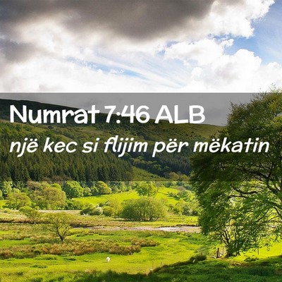 Picture 02 - Numrat 7:46 ALB - një kec si flijim për - Bible Verse Picture