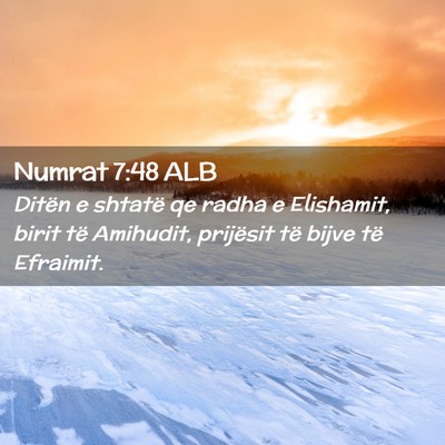 Picture 02 - Numrat 7:48 ALB - Ditën e shtatë qe radha e Elishamit, birit të - Bible Verse Picture