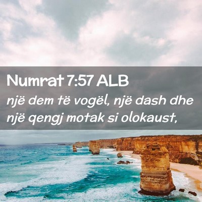 Picture 02 - Numrat 7:57 ALB - një dem të vogël, një dash dhe një qengj - Bible Verse Picture