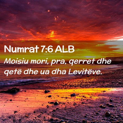Picture 02 - Numrat 7:6 ALB - Moisiu mori, pra, qerret dhe qetë dhe ua dha - Bible Verse Picture