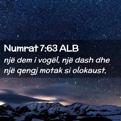 Picture 02 - Numrat 7:63 ALB - një dem i vogël, një dash dhe një qengj motak - Bible Verse Picture