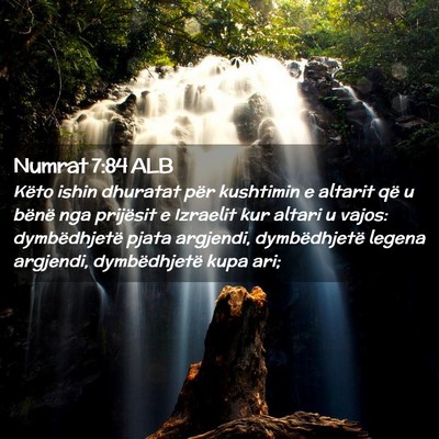 Picture 02 - Numrat 7:84 ALB - Këto ishin dhuratat për kushtimin e altarit që - Bible Verse Picture