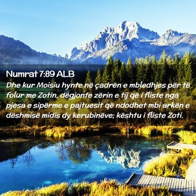 Picture 02 - Numrat 7:89 ALB - Dhe kur Moisiu hynte në çadrën e mbledhjes - Bible Verse Picture