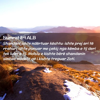 Picture 02 - Numrat 8:4 ALB - Shandani ishte ndërtuar kështu: ishte prej ari - Bible Verse Picture