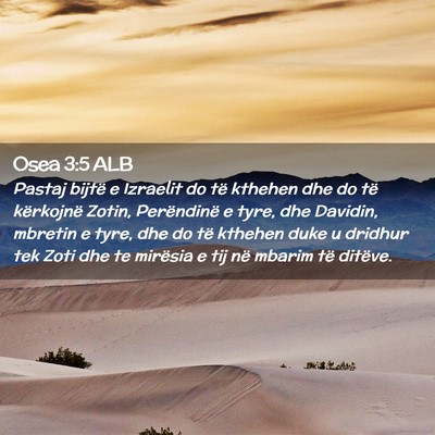 Picture 02 - Osea 3:5 ALB - Pastaj bijtë e Izraelit do të kthehen dhe do - Bible Verse Picture