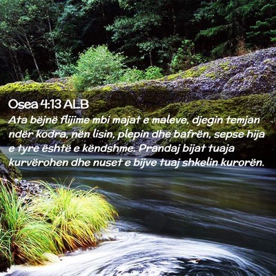 Picture 02 - Osea 4:13 ALB - Ata bëjnë flijime mbi majat e maleve, djegin - Bible Verse Picture