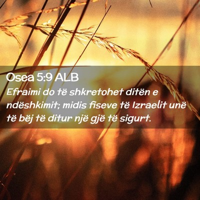 Picture 02 - Osea 5:9 ALB - Efraimi do të shkretohet ditën e ndëshkimit; - Bible Verse Picture