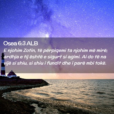 Picture 02 - Osea 6:3 ALB - E njohim Zotin, të përpiqemi ta njohim më - Bible Verse Picture