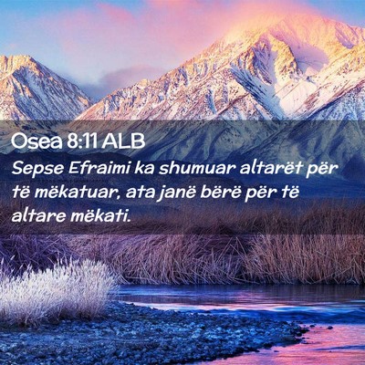 Picture 02 - Osea 8:11 ALB - Sepse Efraimi ka shumuar altarët për të - Bible Verse Picture