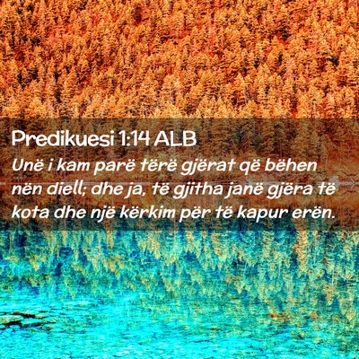 Picture 02 - Predikuesi 1:14 ALB - Unë i kam parë tërë gjërat që bëhen nën - Bible Verse Picture