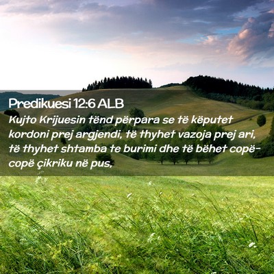Picture 02 - Predikuesi 12:6 ALB - Kujto Krijuesin tënd përpara se të këputet - Bible Verse Picture