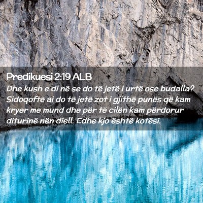 Picture 02 - Predikuesi 2:19 ALB - Dhe kush e di në se do të jetë i urtë ose - Bible Verse Picture