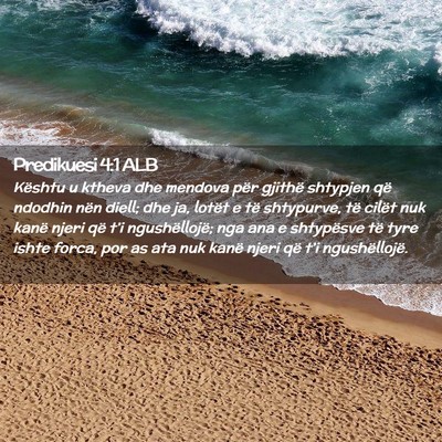 Picture 02 - Predikuesi 4:1 ALB - Kështu u ktheva dhe mendova për gjithë - Bible Verse Picture