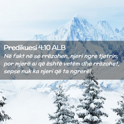 Picture 02 - Predikuesi 4:10 ALB - Në fakt në se rrëzohen, njeri ngre tjetrin; - Bible Verse Picture