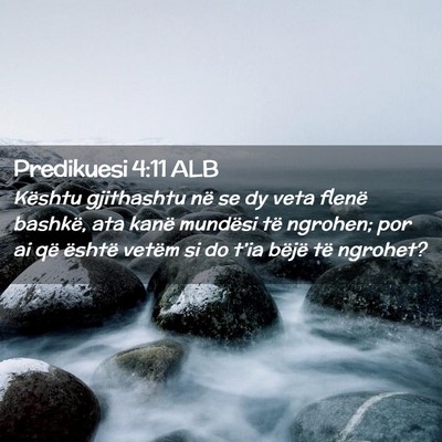 Picture 02 - Predikuesi 4:11 ALB - Kështu gjithashtu në se dy veta flenë bashkë, - Bible Verse Picture