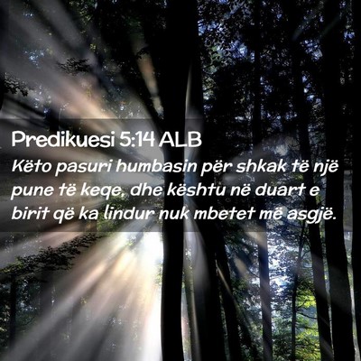 Picture 02 - Predikuesi 5:14 ALB - Këto pasuri humbasin për shkak të një pune - Bible Verse Picture