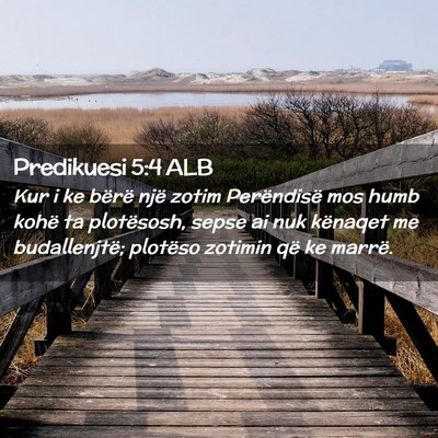 Picture 02 - Predikuesi 5:4 ALB - Kur i ke bërë një zotim Perëndisë mos humb - Bible Verse Picture