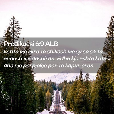 Picture 02 - Predikuesi 6:9 ALB - Éshtë më mirë të shikosh me sy se sa të - Bible Verse Picture