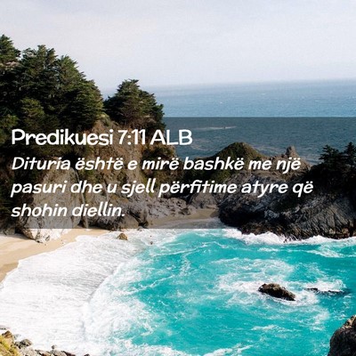 Picture 02 - Predikuesi 7:11 ALB - Dituria është e mirë bashkë me një pasuri - Bible Verse Picture