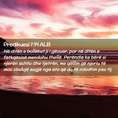 Picture 02 - Predikuesi 7:14 ALB - Në ditën e bollëkut ji i gëzuar, por në - Bible Verse Picture