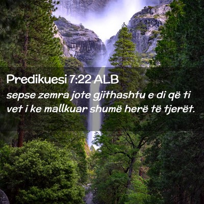 Picture 02 - Predikuesi 7:22 ALB - sepse zemra jote gjithashtu e di që ti vet i ke - Bible Verse Picture