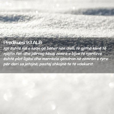 Picture 02 - Predikuesi 9:3 ALB - Kjo është një e keqe që bëhet nën diell; - Bible Verse Picture
