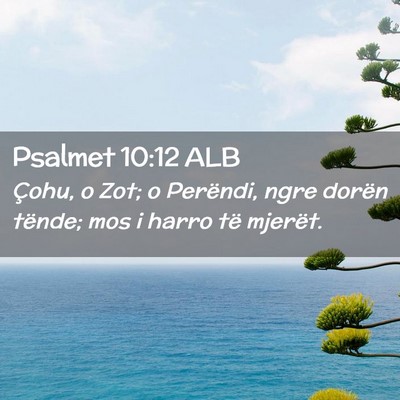 Picture 02 - Psalmet 10:12 ALB - Çohu, o Zot; o Perëndi, ngre dorën tënde; mos - Bible Verse Picture