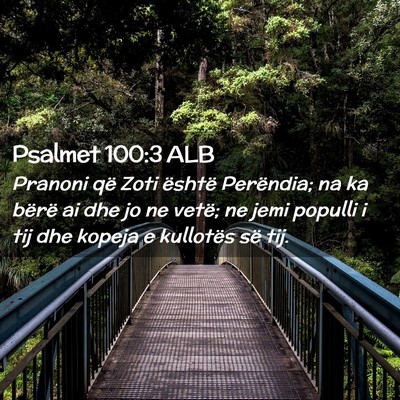 Picture 02 - Psalmet 100:3 ALB - Pranoni që Zoti është Perëndia; na ka bërë - Bible Verse Picture