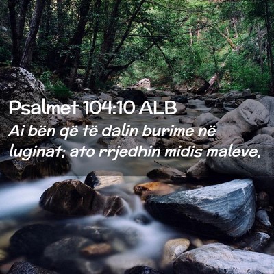 Picture 02 - Psalmet 104:10 ALB - Ai bën që të dalin burime në luginat; ato - Bible Verse Picture