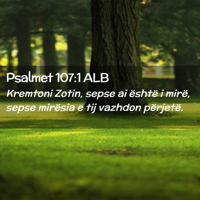 Picture 02 - Psalmet 107:1 ALB - Kremtoni Zotin, sepse ai është i mirë, sepse - Bible Verse Picture