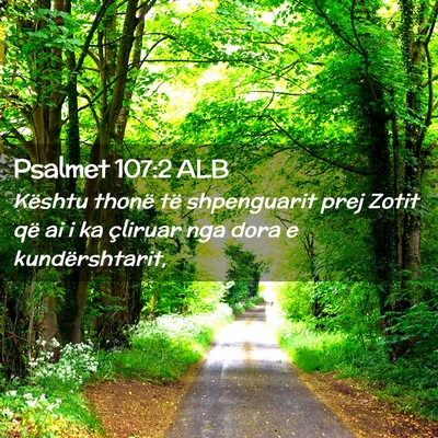 Picture 02 - Psalmet 107:2 ALB - Kështu thonë të shpenguarit prej Zotit që ai - Bible Verse Picture