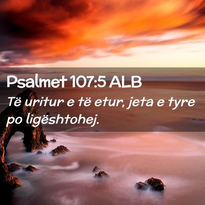 Picture 02 - Psalmet 107:5 ALB - Të uritur e të etur, jeta e tyre po - Bible Verse Picture