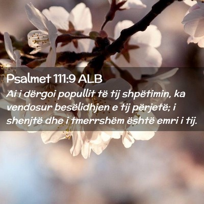 Picture 02 - Psalmet 111:9 ALB - Ai i dërgoi popullit të tij shpëtimin, ka - Bible Verse Picture