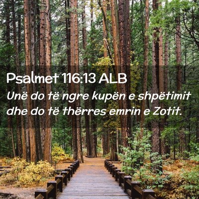 Picture 02 - Psalmet 116:13 ALB - Unë do të ngre kupën e shpëtimit dhe do të - Bible Verse Picture