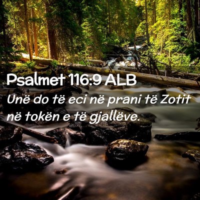 Picture 02 - Psalmet 116:9 ALB - Unë do të eci në prani të Zotit në tokën e - Bible Verse Picture