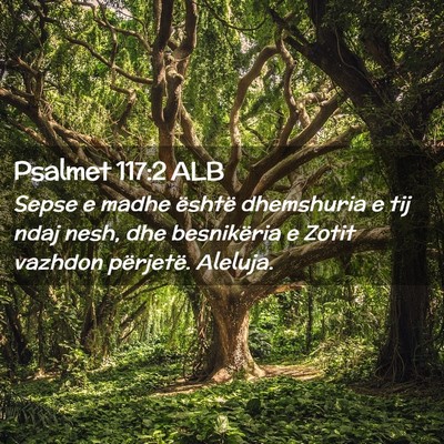 Picture 02 - Psalmet 117:2 ALB - Sepse e madhe është dhemshuria e tij ndaj nesh, - Bible Verse Picture