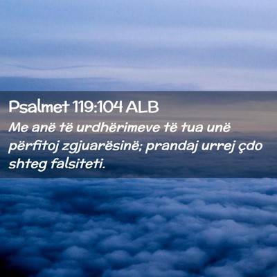 Picture 02 - Psalmet 119:104 ALB - Me anë të urdhërimeve të tua unë përfitoj - Bible Verse Picture