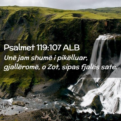 Picture 02 - Psalmet 119:107 ALB - Unë jam shumë i pikëlluar, gjallëromë, o - Bible Verse Picture
