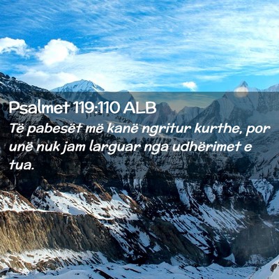 Picture 02 - Psalmet 119:110 ALB - Të pabesët më kanë ngritur kurthe, por unë - Bible Verse Picture