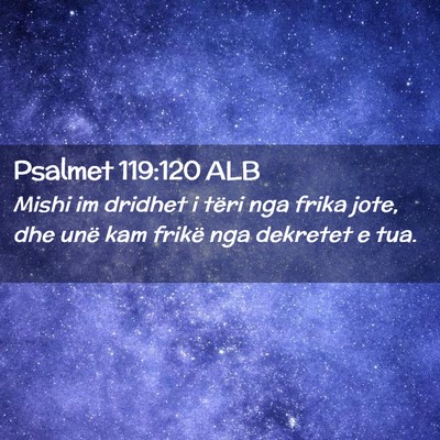 Picture 02 - Psalmet 119:120 ALB - Mishi im dridhet i tëri nga frika jote, dhe unë - Bible Verse Picture