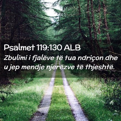 Picture 02 - Psalmet 119:130 ALB - Zbulimi i fjalëve të tua ndriçon dhe u jep - Bible Verse Picture