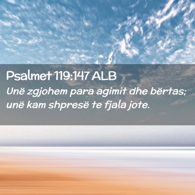Picture 02 - Psalmet 119:147 ALB - Unë zgjohem para agimit dhe bërtas; unë kam - Bible Verse Picture