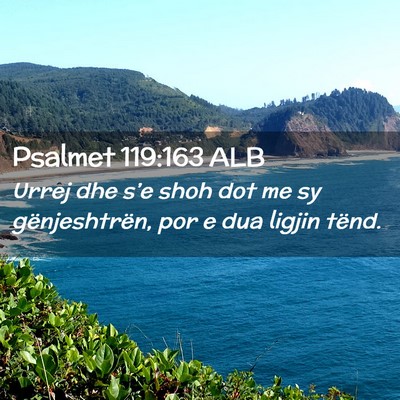 Picture 02 - Psalmet 119:163 ALB - Urrej dhe s’e shoh dot me sy gënjeshtrën, por - Bible Verse Picture