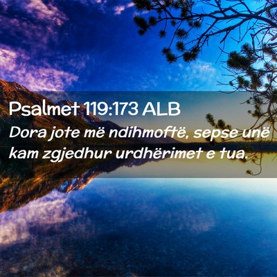 Picture 02 - Psalmet 119:173 ALB - Dora jote më ndihmoftë, sepse unë kam zgjedhur - Bible Verse Picture
