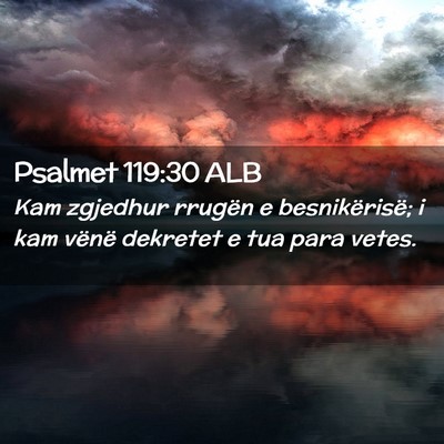 Picture 02 - Psalmet 119:30 ALB - Kam zgjedhur rrugën e besnikërisë; i kam - Bible Verse Picture